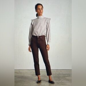 Everlane Size 25 The Original Cheeky Crop Jean in clove brown Organic cotton.